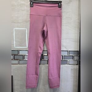 Lululemon Athletica Ribbed High-Rise Leggings - Mauve Pink 25' In Lenght